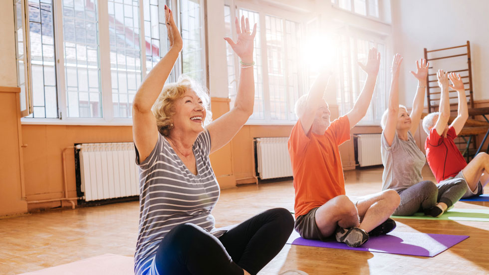 Yoga classes and daily fitness activities for seniors