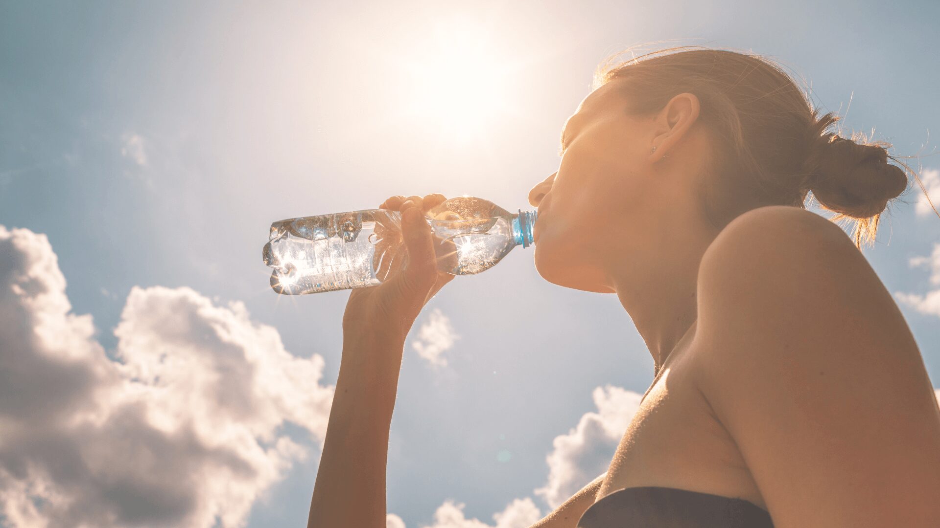 person drinking water