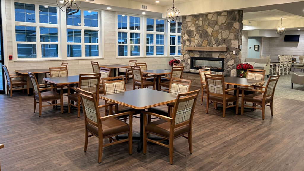 The spacious common area at The Heartlands assisted living community.